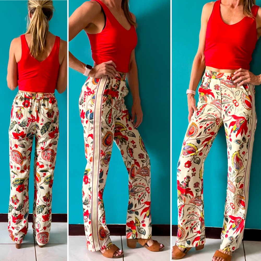 Desigual floral pants sz XS